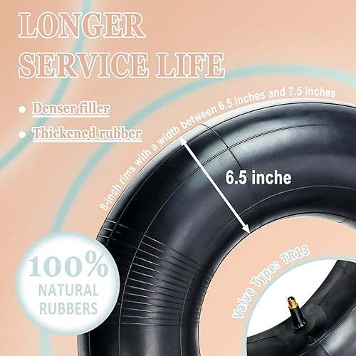 Miniatura 8 de Cenipar Tubos interiores para neumáticos de césped, 16 x 6.50-8, 16 x 7.50-8 pies para carrito resistente, como maletero, tractor, carrito de