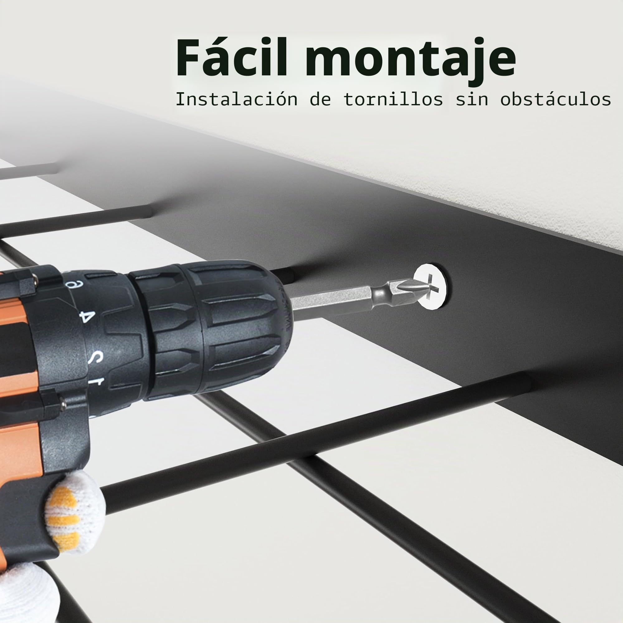 KES Estanteria Cocina para Ollas y Sartenes Estantes para Colgar con 12 Ganchos Almacenaje Organizador 2 Niveles 75CM Negro, KUR218S75B-BK