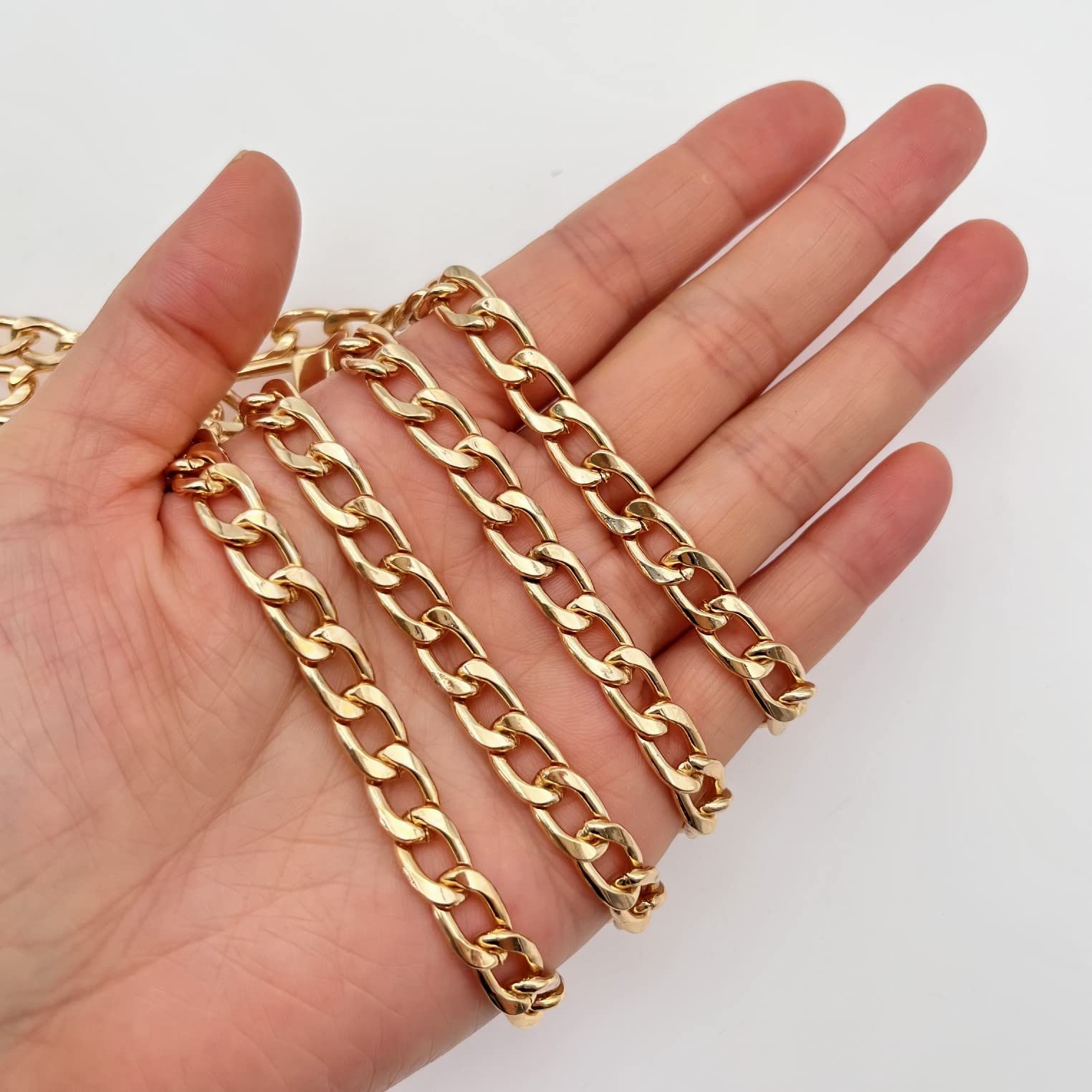JZK Cadena de Metal 100cm para Bolso - Correa de Hombro Dorada con Hebillas