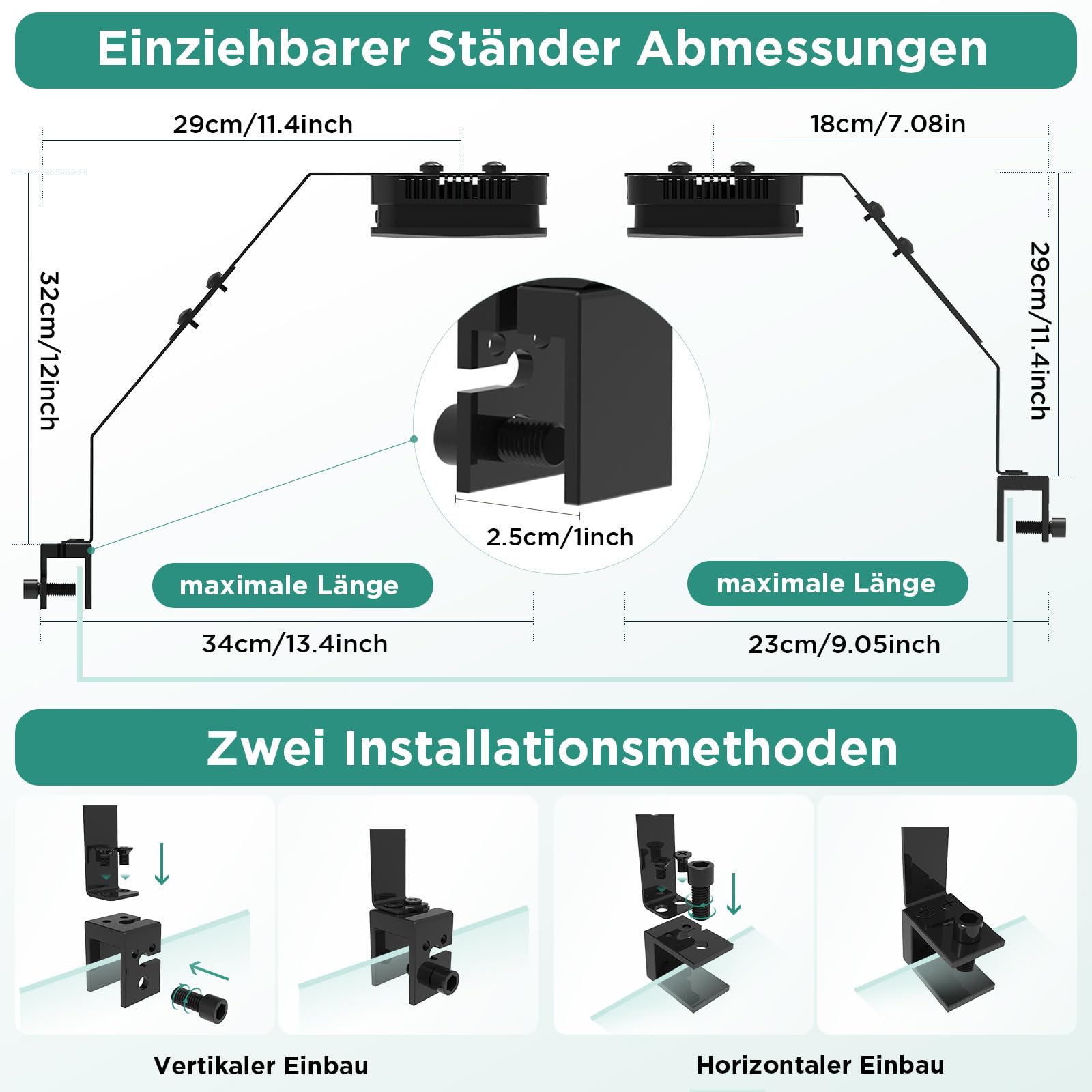 Lominie LED Aquariumlicht Vollspektrum 30W Korallenriff Licht Clip auf mit Fernbedienung dimmbar Nano Fisch Tank Licht für 60cm Salzwasser Tank mit Halterung (Pixie 30 Salzwasser)