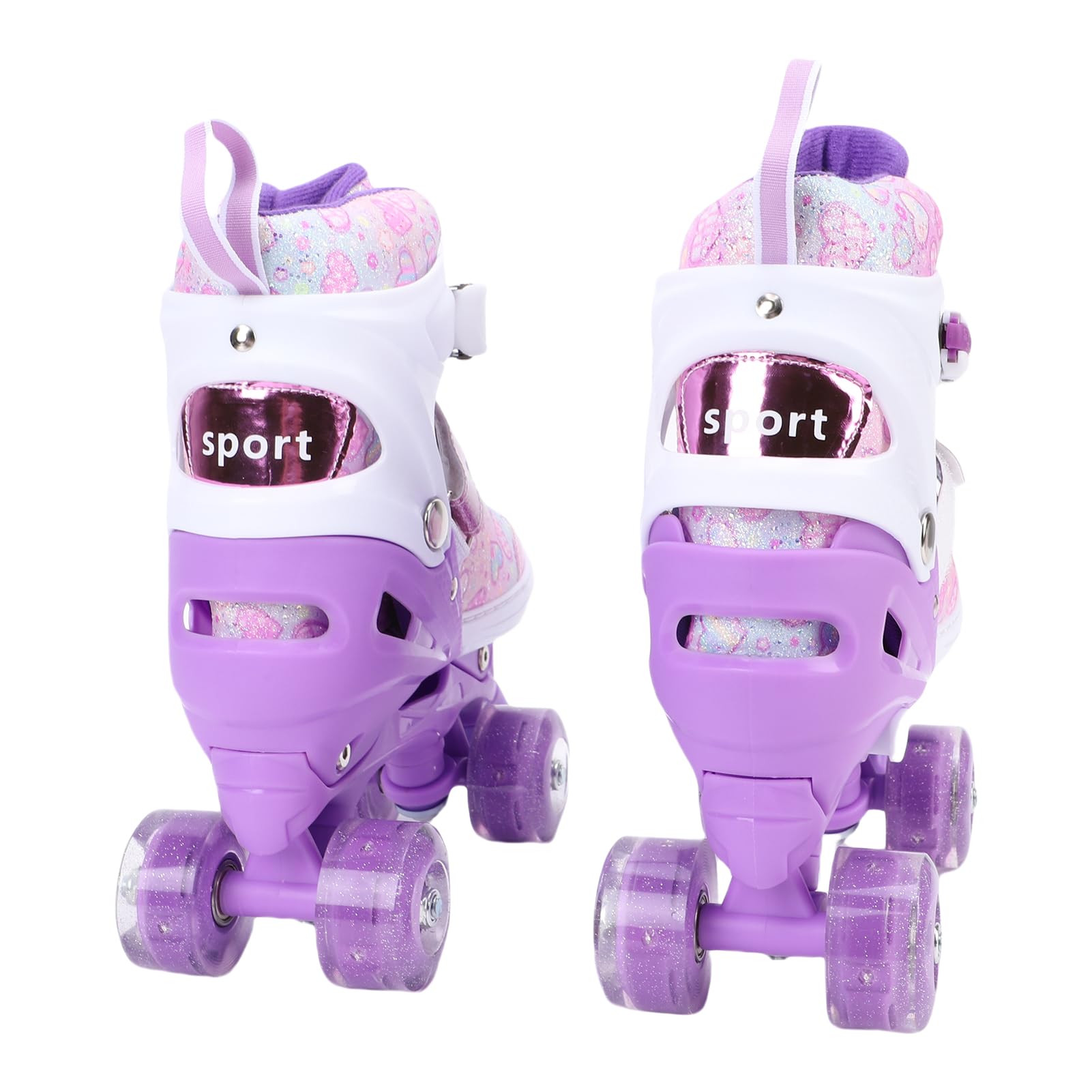 Cryfokt Patins à roulettes pour Enfants, Roue Clignotante Réglable en 4 Tailles, Roulements ABEC, Triple Protection pour Patins à roulettes pour Filles, Filles âgées de 6 à 12 Ans