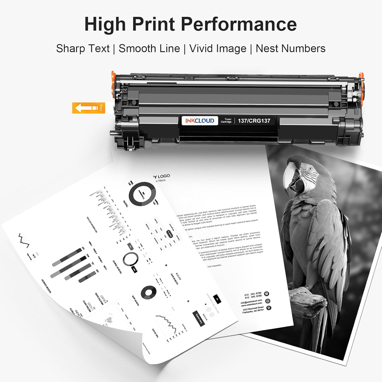 INKCLOUD 137 Black Toner Cartridge Replacement for Canon 137 CRG137 9435B001AA Work with ImageClass D570 LBP151dw MF216n MF236n MF232W MF227dw MF229dw MF244dw MF247dw Printer (4 Black)