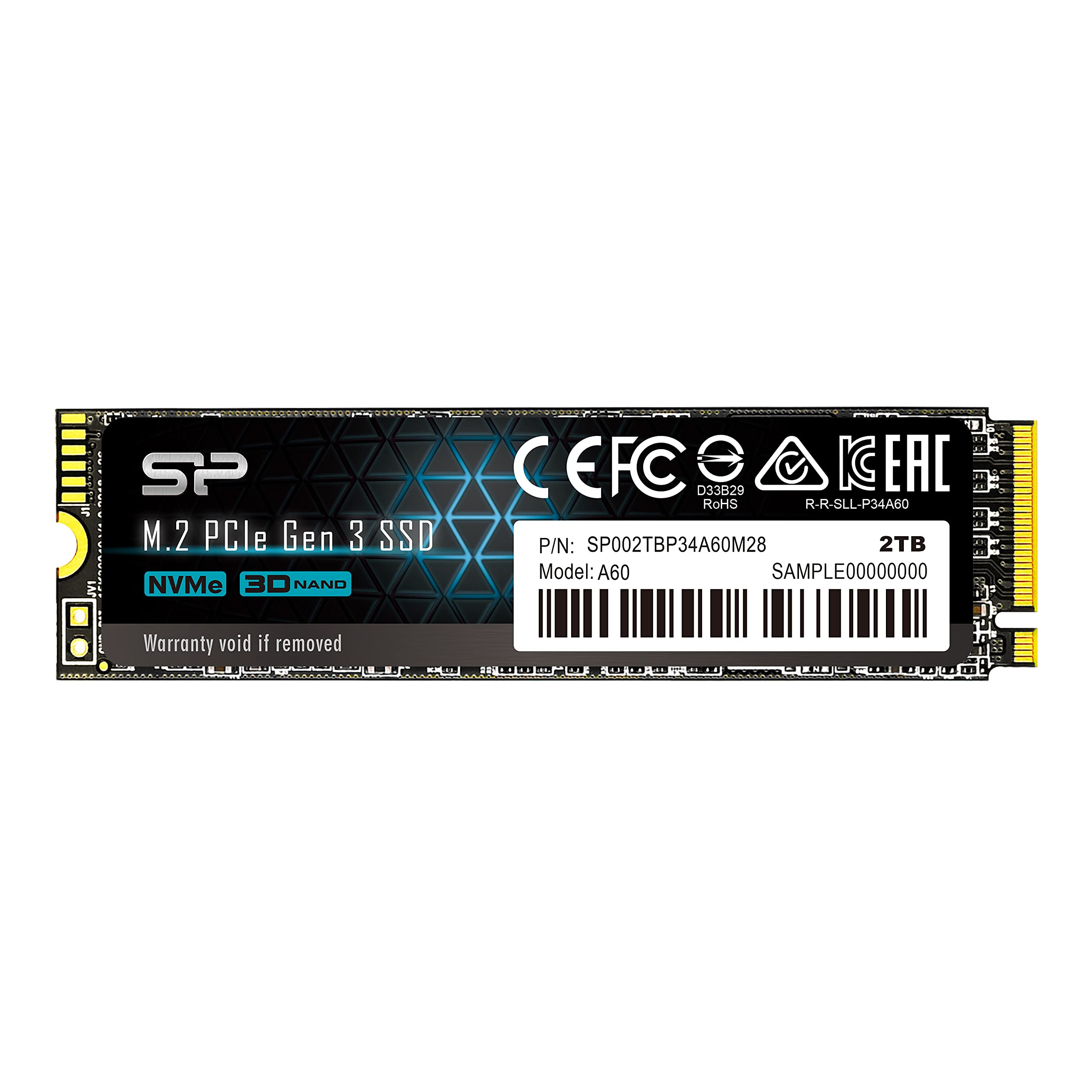 SP Silicon Power シリコンパワー SSD 2TB 3D NAND M.2 2280 PCIe3.0×4 NVMe1.3 P34A60シリーズ 5年保証 SP002TBP34A60M28