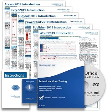 TEACHUCOMP DELUXE Video Training Tutorial Course for Microsoft Office 2019 and 365- Video Lessons, PDF Instruction Manuals, Quick Reference Guides, Testing, Certificates of Completion