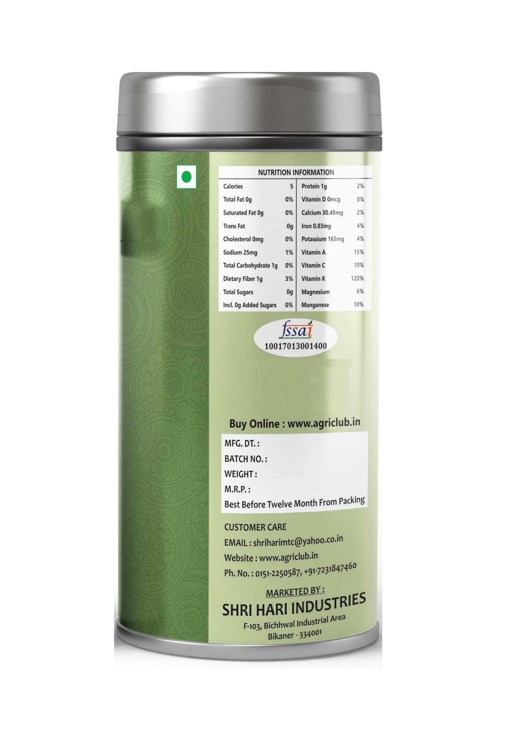Spinach Powder 250gm | Palak Powder | Agri Club 1