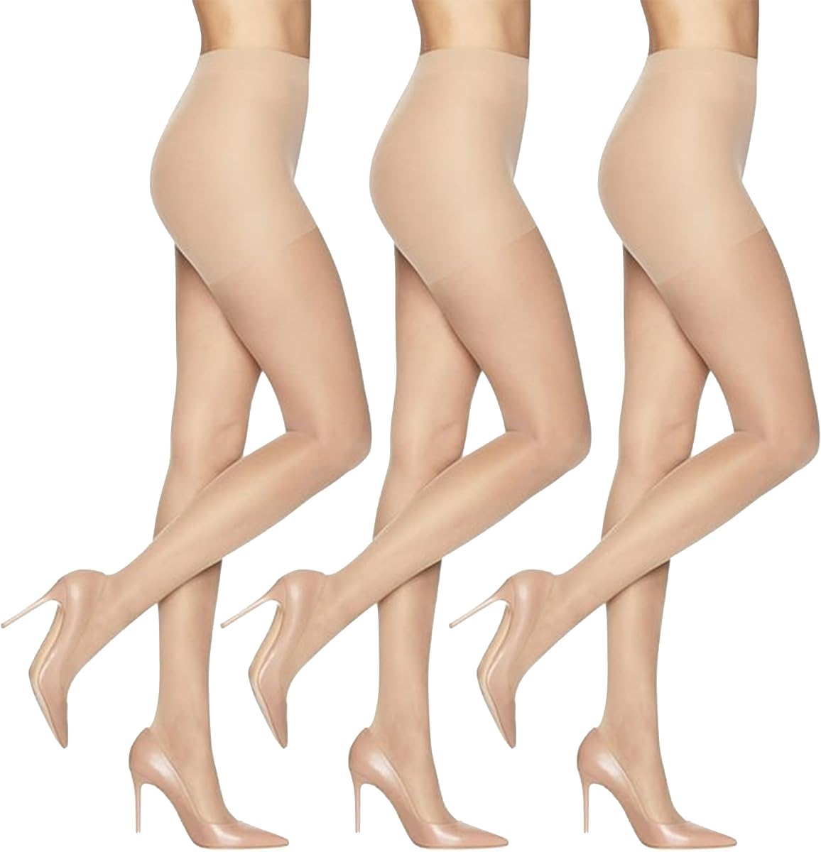 Sheer Energy Women's Medium Support Leg, Control Top, Sheer Toe, Compression Tights