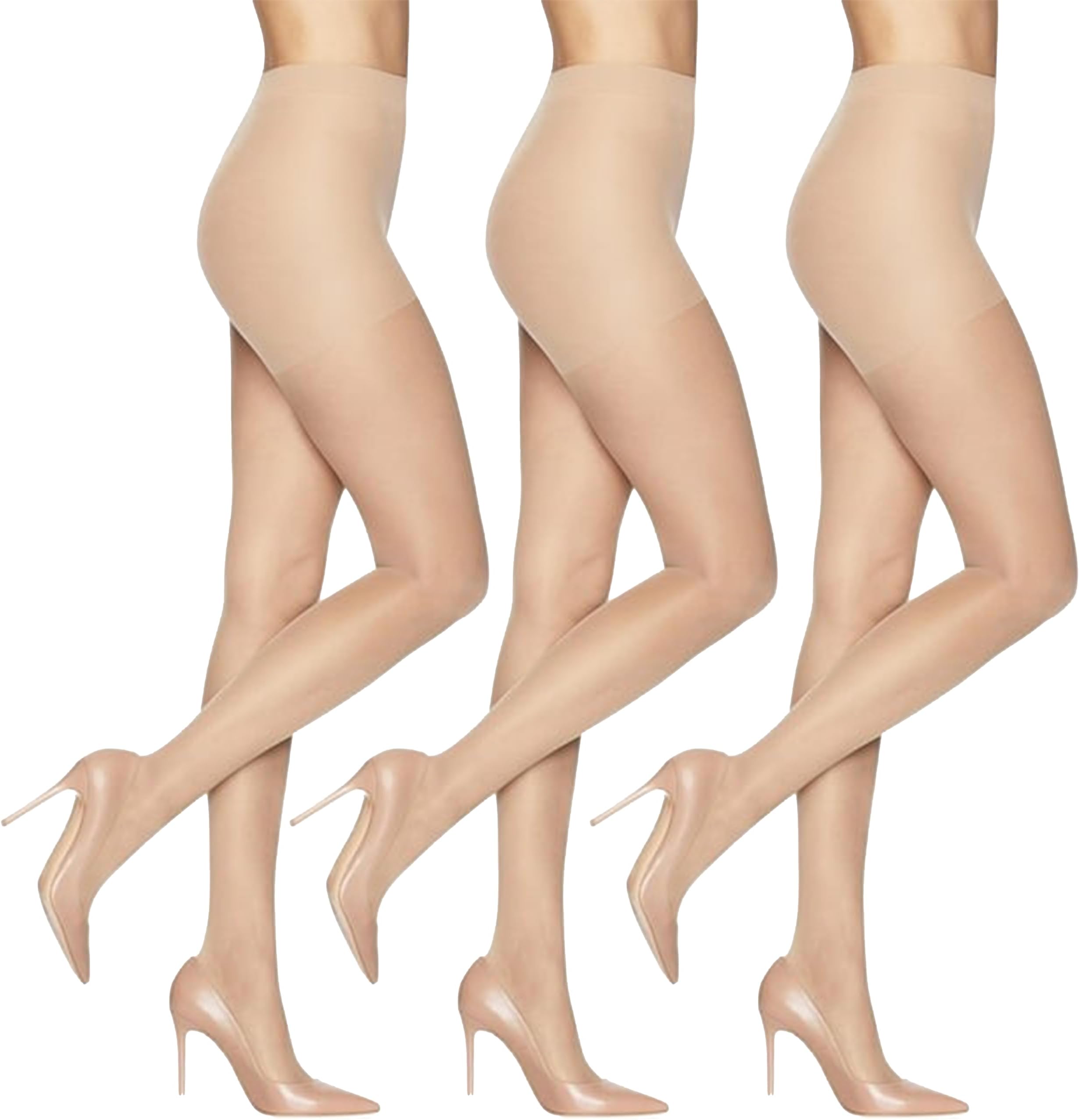 Sheer Energy Women's Medium Support Leg, Control Top, Sheer Toe, Compression Tights