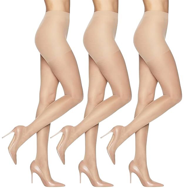 Leggs Sheer Energy Womens Medium Support Leg Control Top Sheer Toe Compression Tights