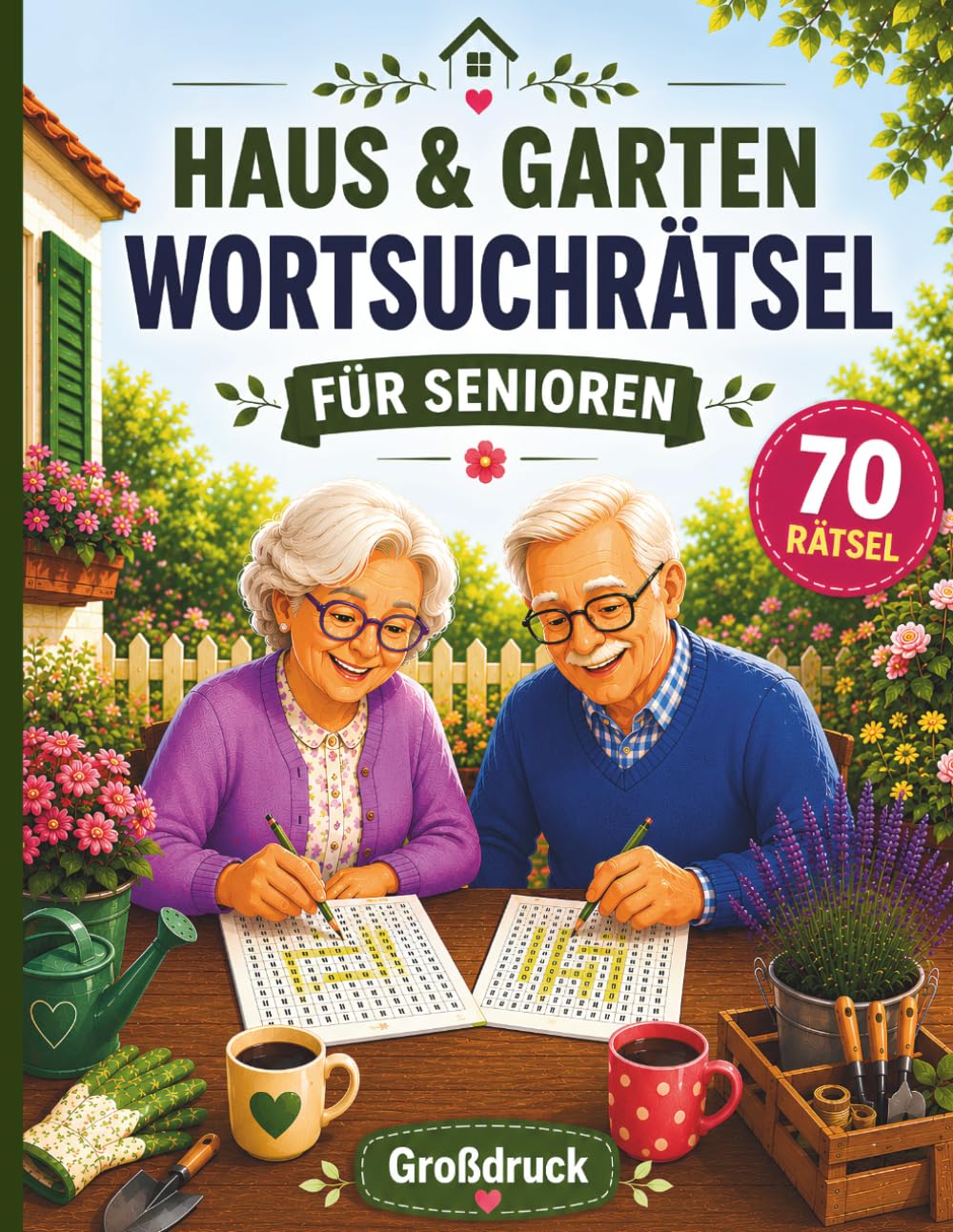 Haus & Garten Wortsuchrätsel für Senioren: 70 Wortsuchrätsel mit 1050 Wörtern, Großdruck Mit Lösungen