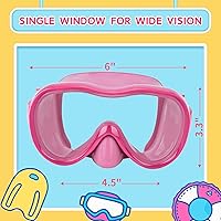 Vista 2 de Gafas de natación para niños, máscara de buceo, máscara de buceo, gafas de natación con cubierta de nariz y correas elásticas anchas con bolsa