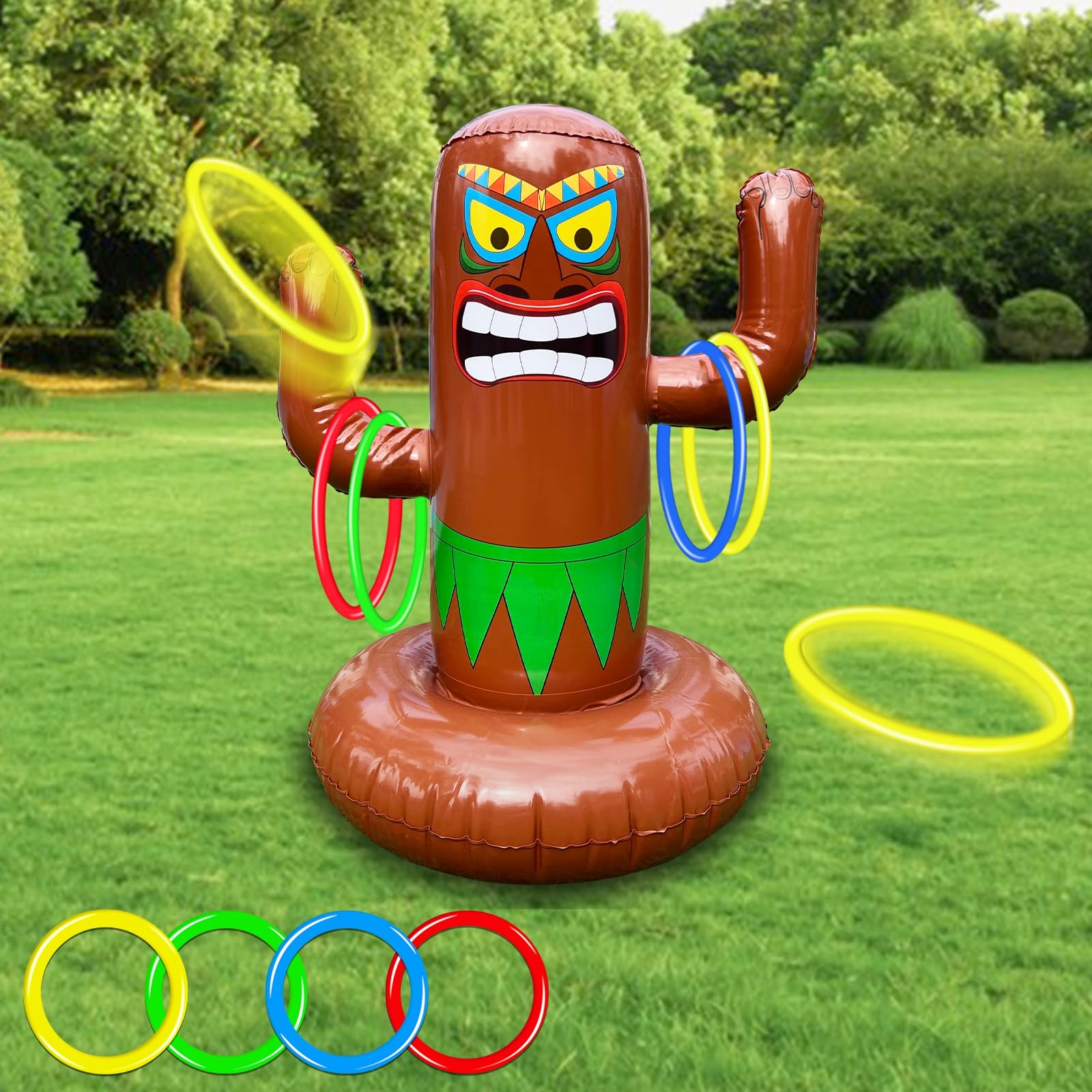 TURNMEON Tiki Inflatable Ring Toss