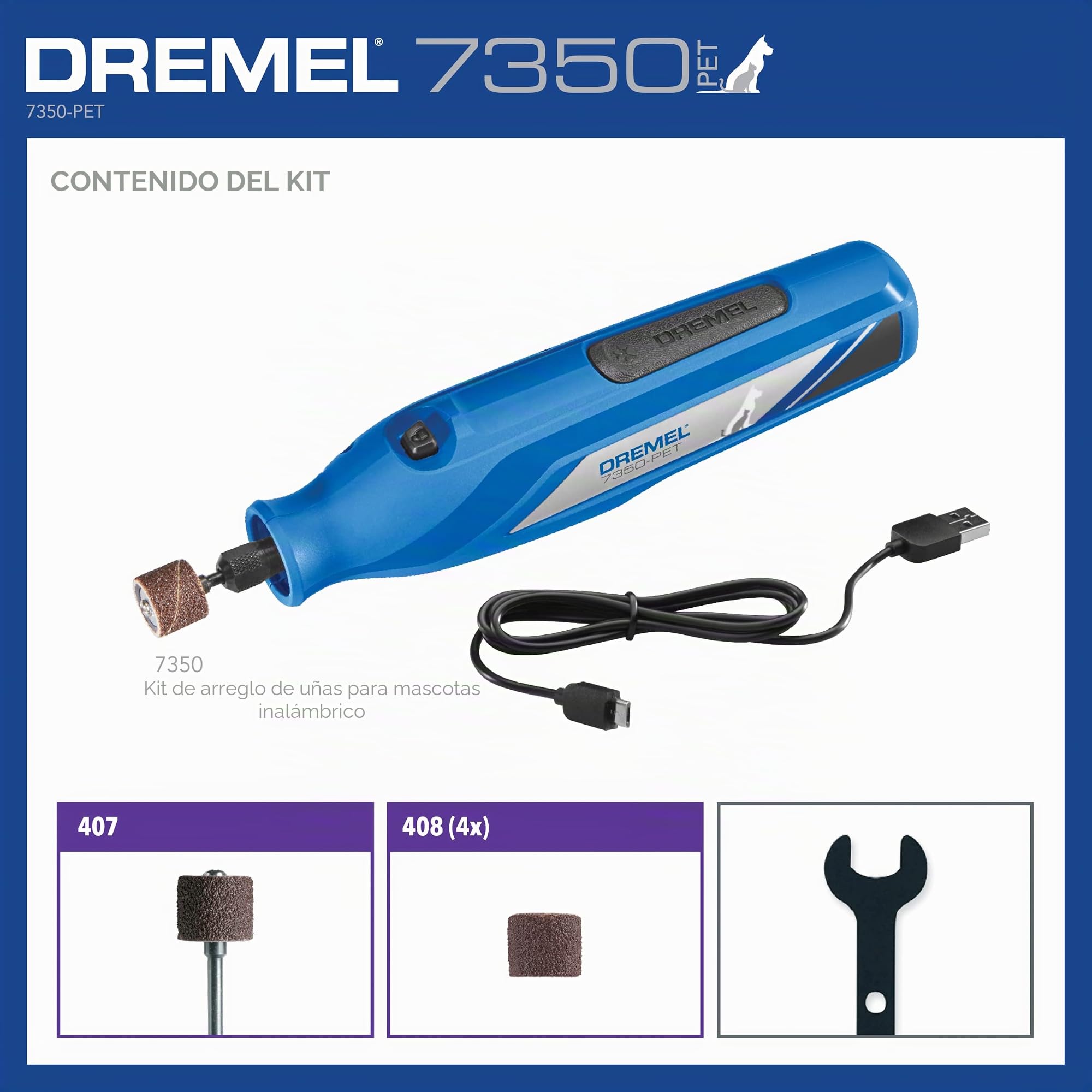 Dremel Kit de aseo para mascotas 7350-Pet 3.6v