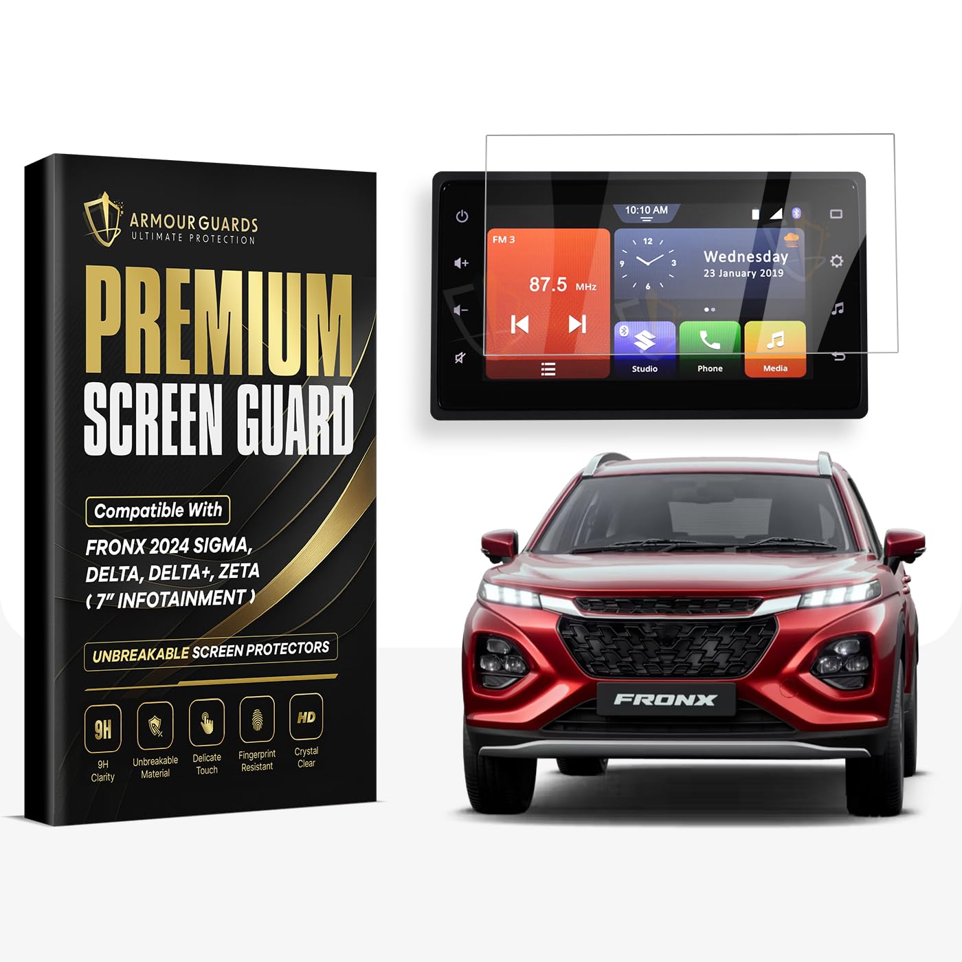 Screen Guard For MARUTI SUZUKI FRONX 7 Inch Infotainment System for DELTA, DELTA+, ZETA Display Screen Protector | Car GPS Navigation Accessories [Not Tempered Glass] (7 Inch)-image-39