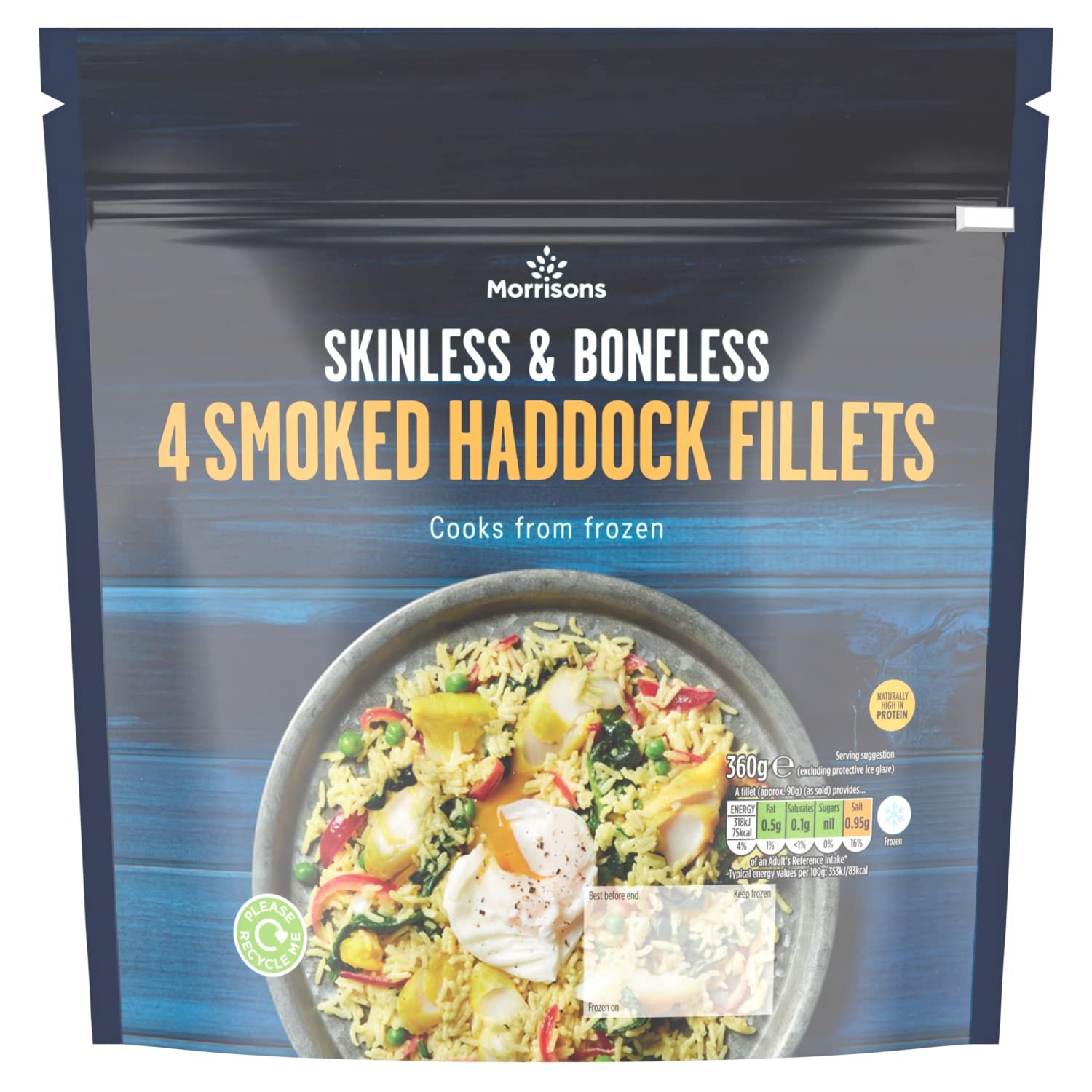 Morrisons Smoked Haddock Fillets, 360g (Frozen)