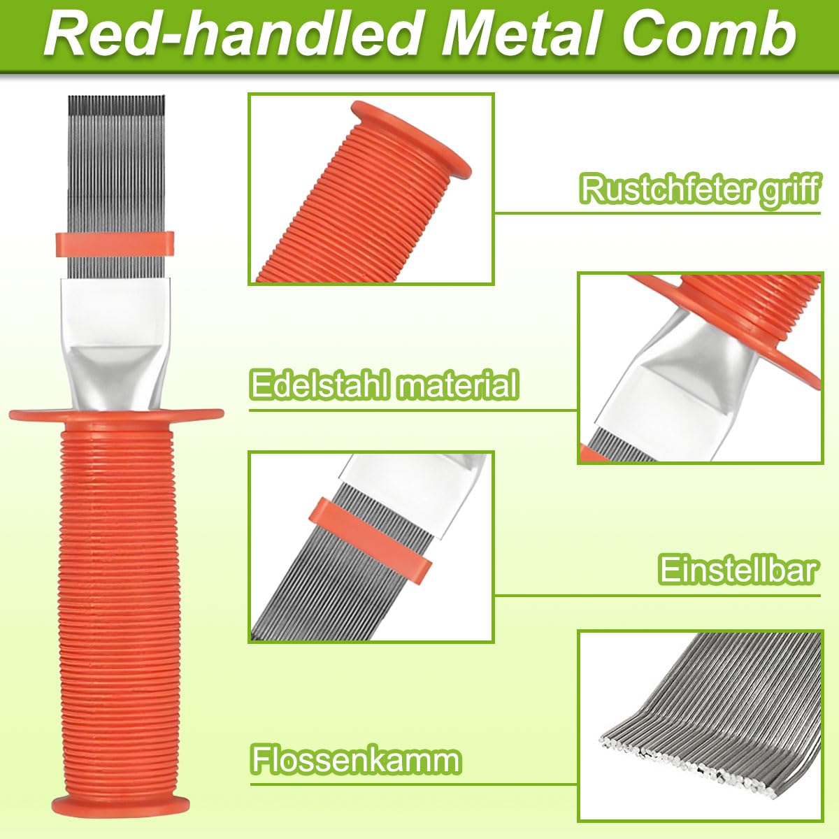 Pettine per aria condizionata spazzole per la pulizia pettine a lamelle Kit di pulizia per condensatore in acciaio inox spazzola per alette del radiatore Strumento di riparazione a spirale del