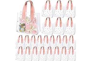 Clysee Aesthetic Look Clear Plastic Gift Bags with Beautiful Handles