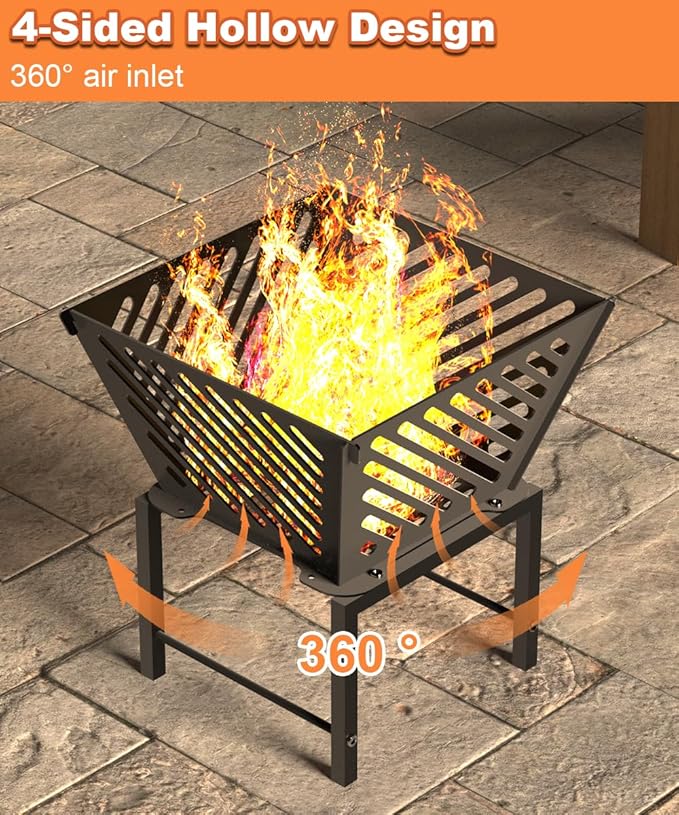 Brasero Portátil de Acero 17 Pulgadas para Camping y Patio miniatura 4