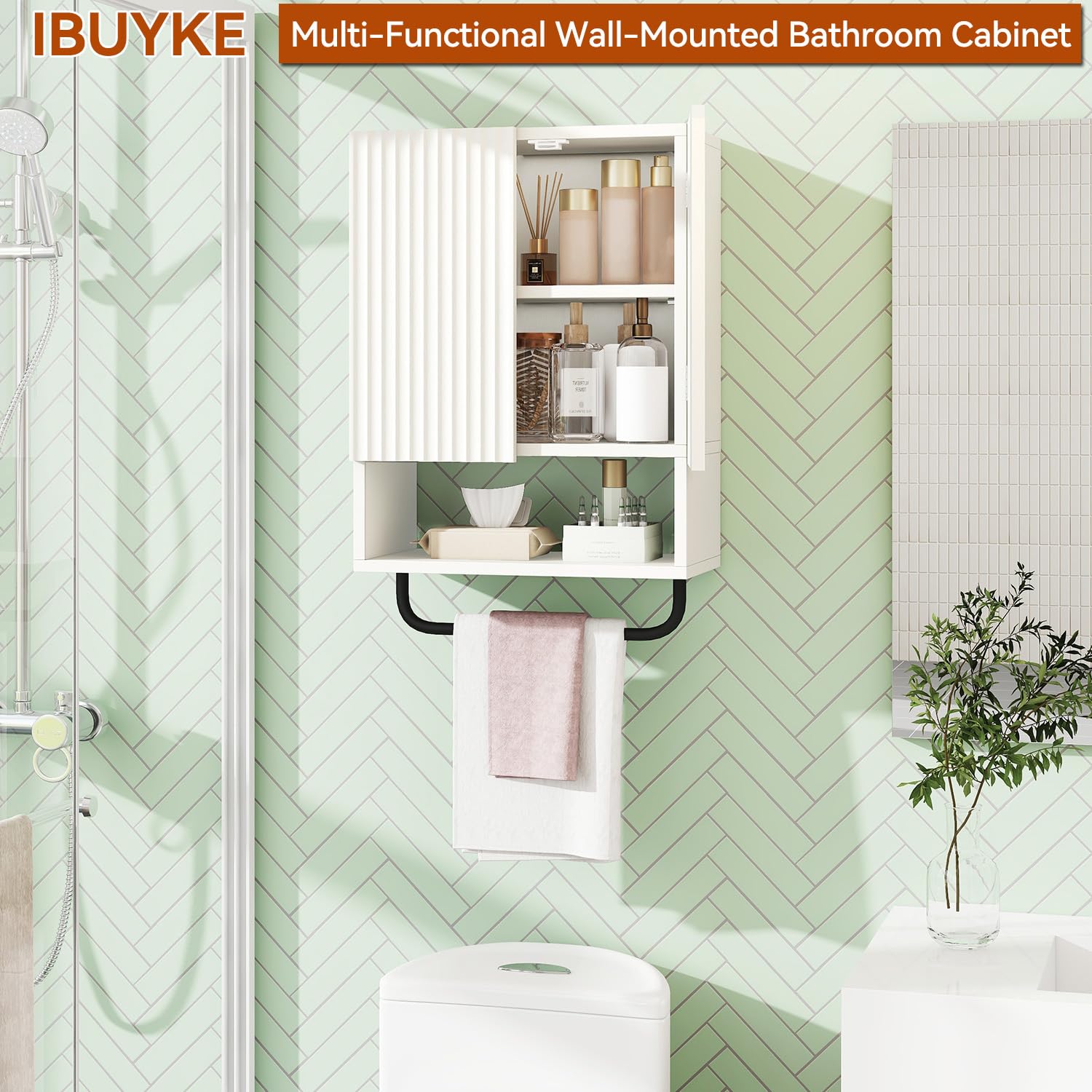 IBUYKE Le montage mural est une armoire de salle de bain WBS003W