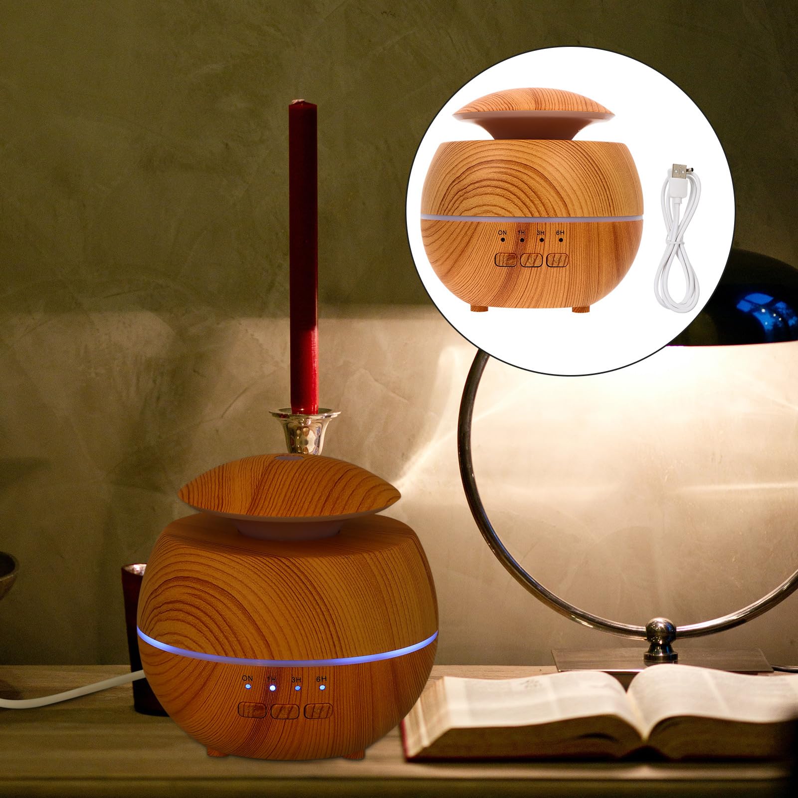 Aroma Diffusor 120ml aus Pp und Abs mit LED Licht, für Yoga und Büro