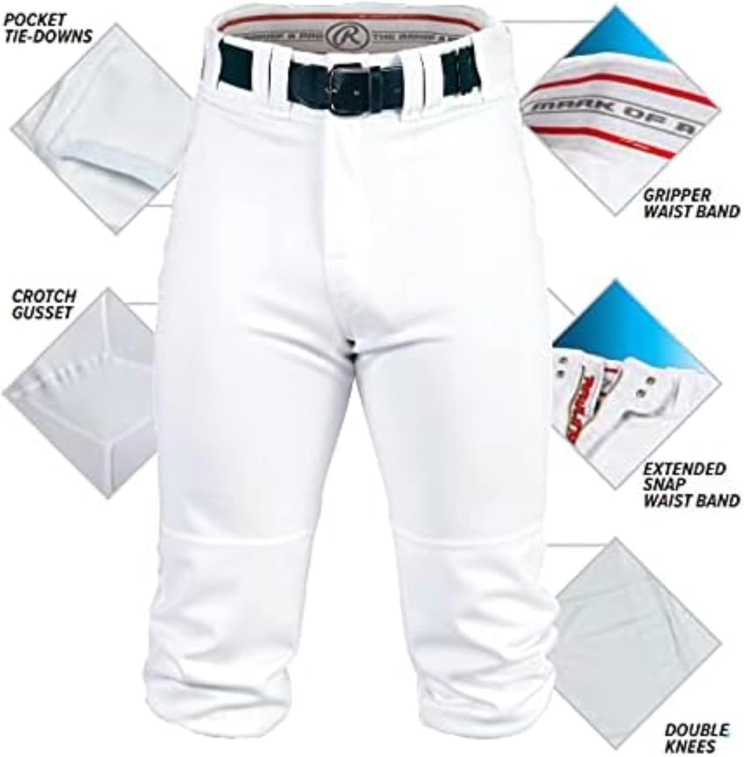 Rawlings | PRO 150 Series Baseball Pants | Knicker Fit | Youth Sizes | Solid | Multiple Colors - Image 4