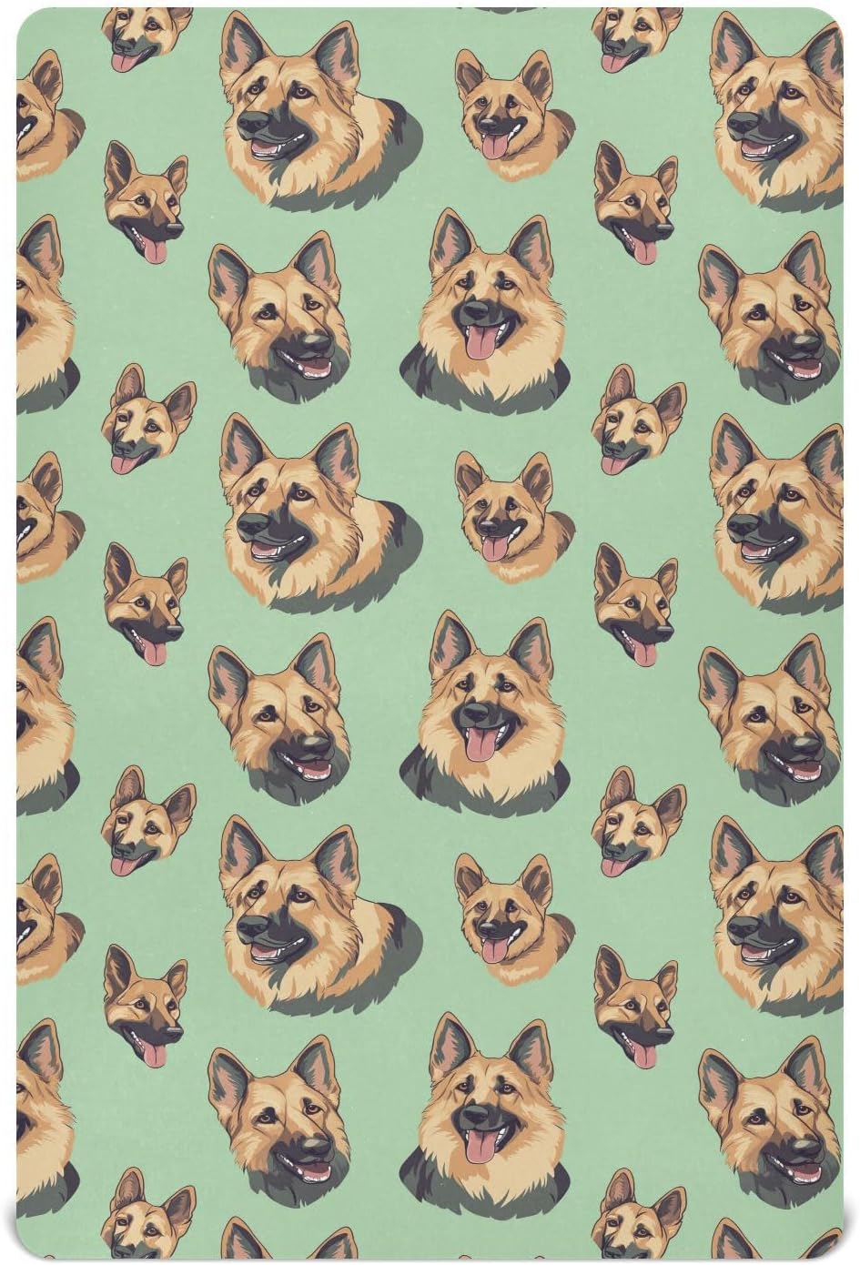 Dogs Pattern German Shepherd Baby Fitted Crib Sheet Soft Breathable Crib Sheet for Standard Crib Mattress Cozy Toddler Play Playard Sheets
