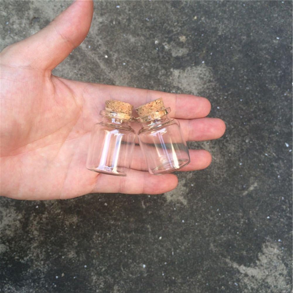 30x40x21mm 15ml Mini Transparent Glass Bottles with Corks Empty Bottles Glass Vials Jars 50pcs(50, 15ml-30x40x17mm)