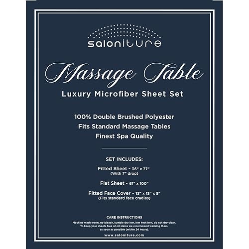 Miniatura 3 de Saloniture - Juego de 3 sábanas de microfibra para masaje facial, incluye sábanas planas y bajeras con funda para la cuna, varios colores.