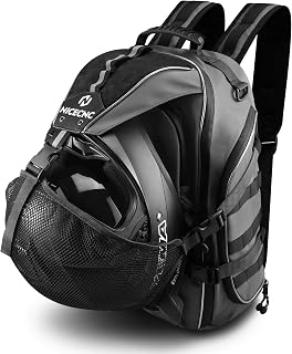 NICECNC Motorcycle Helmet Backpack 35L Large Capacity Motorcycle Helmet Bag, Universal Motorcycle Riding Backpacks for Men Motorcycle Lugguge Storage Bag with Hidden Helmet Net