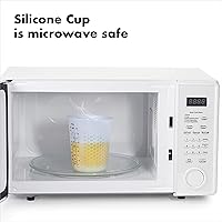 Vista 3 de 1 taza de medir de silicón para exprimir y verter, con patrón Stay-Cool, de la marca Oxo Good Grips, Transparente