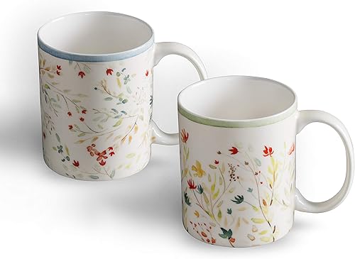 Maison d' Hermine - Taza de café de porcelana fina Colmar con asa para bebidas calientes, café, capuchino, café con leche, cacao, té, perfecta para