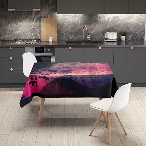 Miniatura 2 de Personality Retro Mantel para Mesa Rectangular Illustration Poster Inspirational Letters Designpicnic Table Cover Waterproof Dust-Proof 30 X 30 Inch