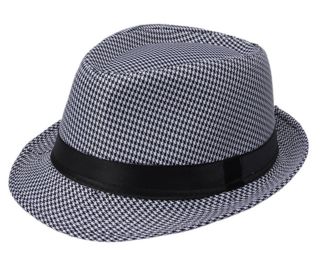 Comvip Women's White Trilby Gangster Mafia Fedora Panama Hat Beach Sun Jazz Cap