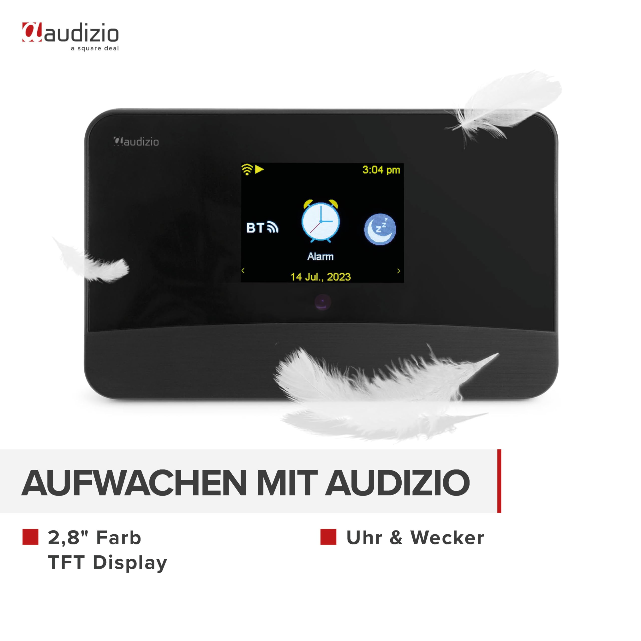 Audizio Livorno - DAB Plus Radio, Internetradio WLAN Tuner mit Bluetooth 5.0 – DAB Adapter für Stereoanlage, Digitalradio mit Spotify Connect, 32.000 Sender, Fernbedienung - Schwarz