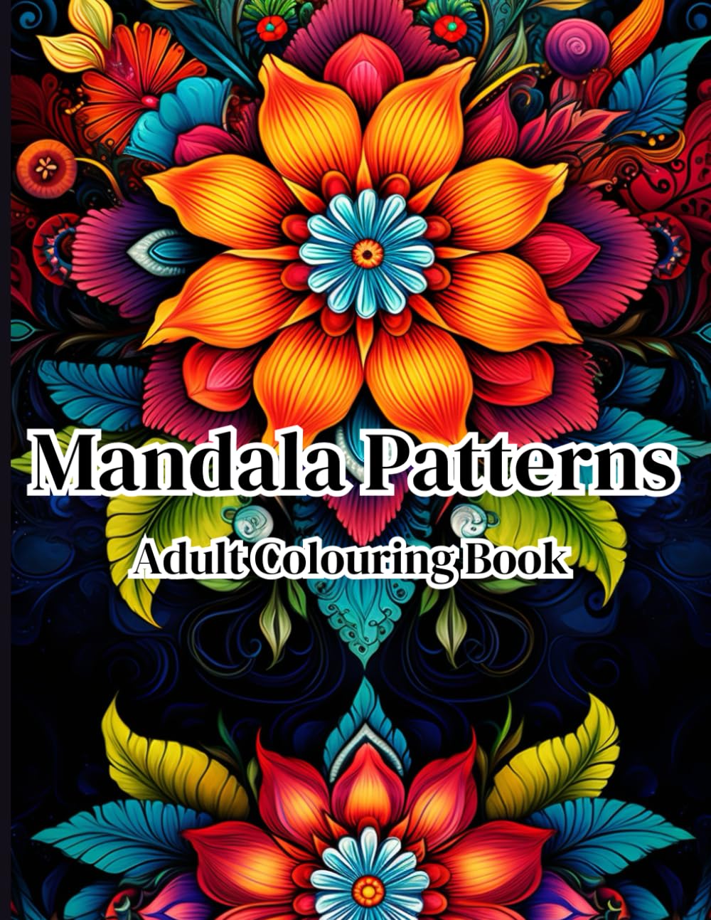 Mandala Adult Colouring Book - A4 Size, No Medium Bleeding, One-Sided Printed with Black page Behind the Colouring page to Prevent Bleeding