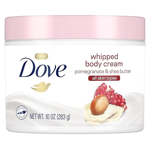 Dove Crema corporal batida para piel seca Hidratante de granada y manteca de karité nutre la piel profundamente 10 oz
