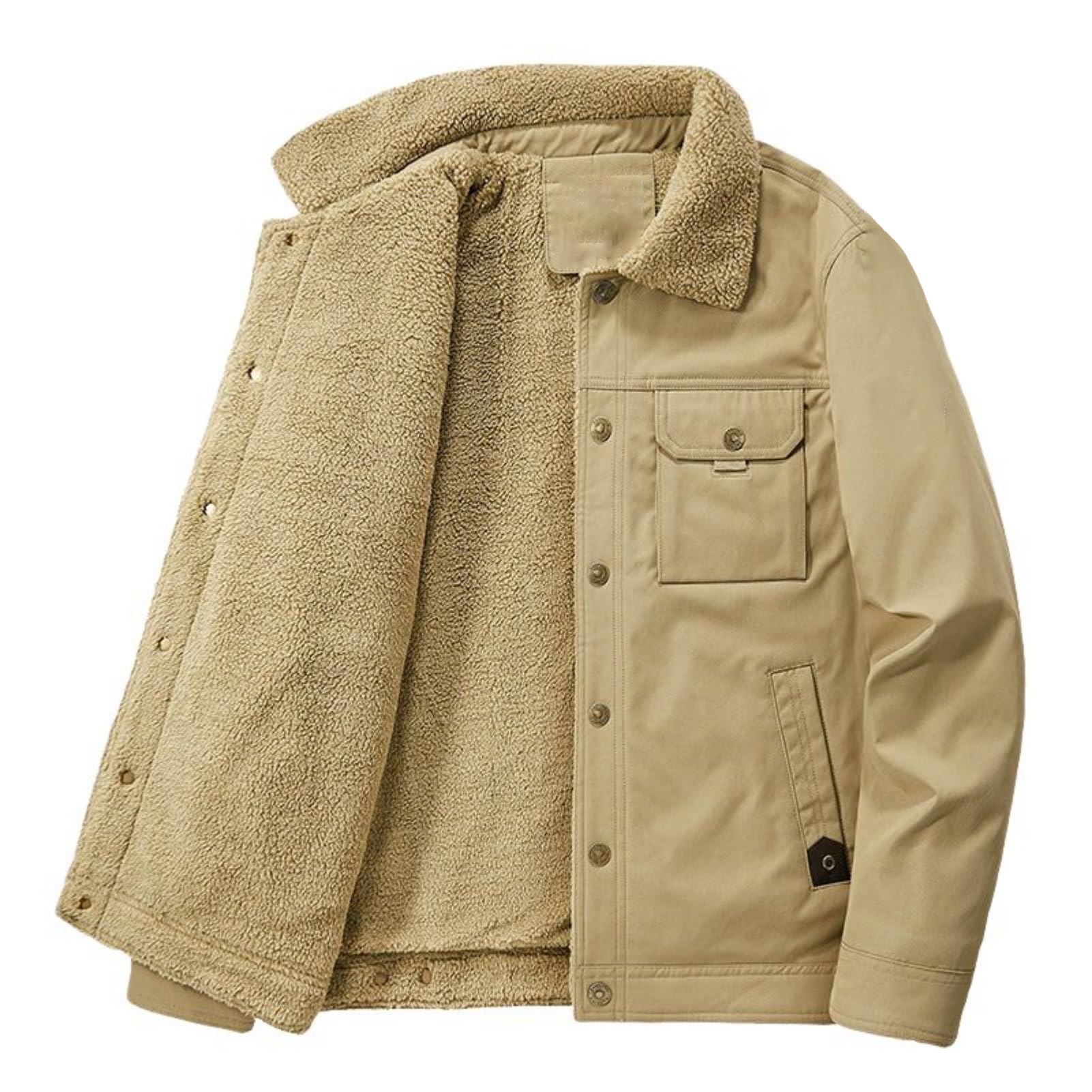 Chaqueta acolchada de invierno para hombre abrigo de algodon grueso con solapas 7