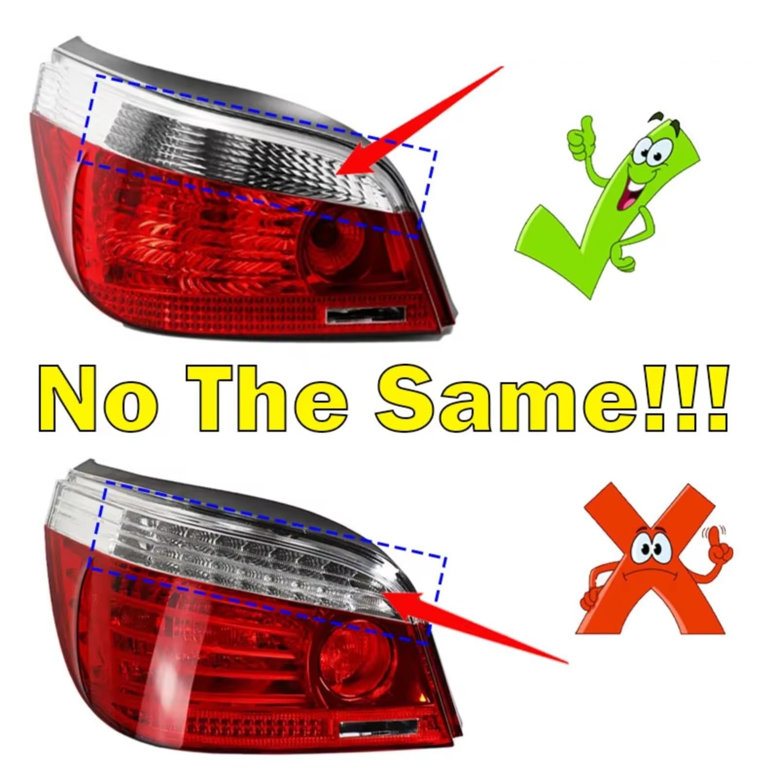 Compatible Con Para Serie 5 E60 2004-2007 63217165737 63217165738 Parachoques Trasero Automóvil Luz Trasera Luz Freno Carcasa Luces Traseras Automáticas luces advertencia traseras(Right)