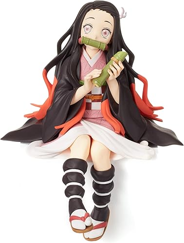 Miniatura 1 de Zueledu Figura de Demon Slayer Eat Rice Balls Nezuko Kamado, figuras de anime Devil Slayer decoración de escritorio, juguete regalo de cumpleaños