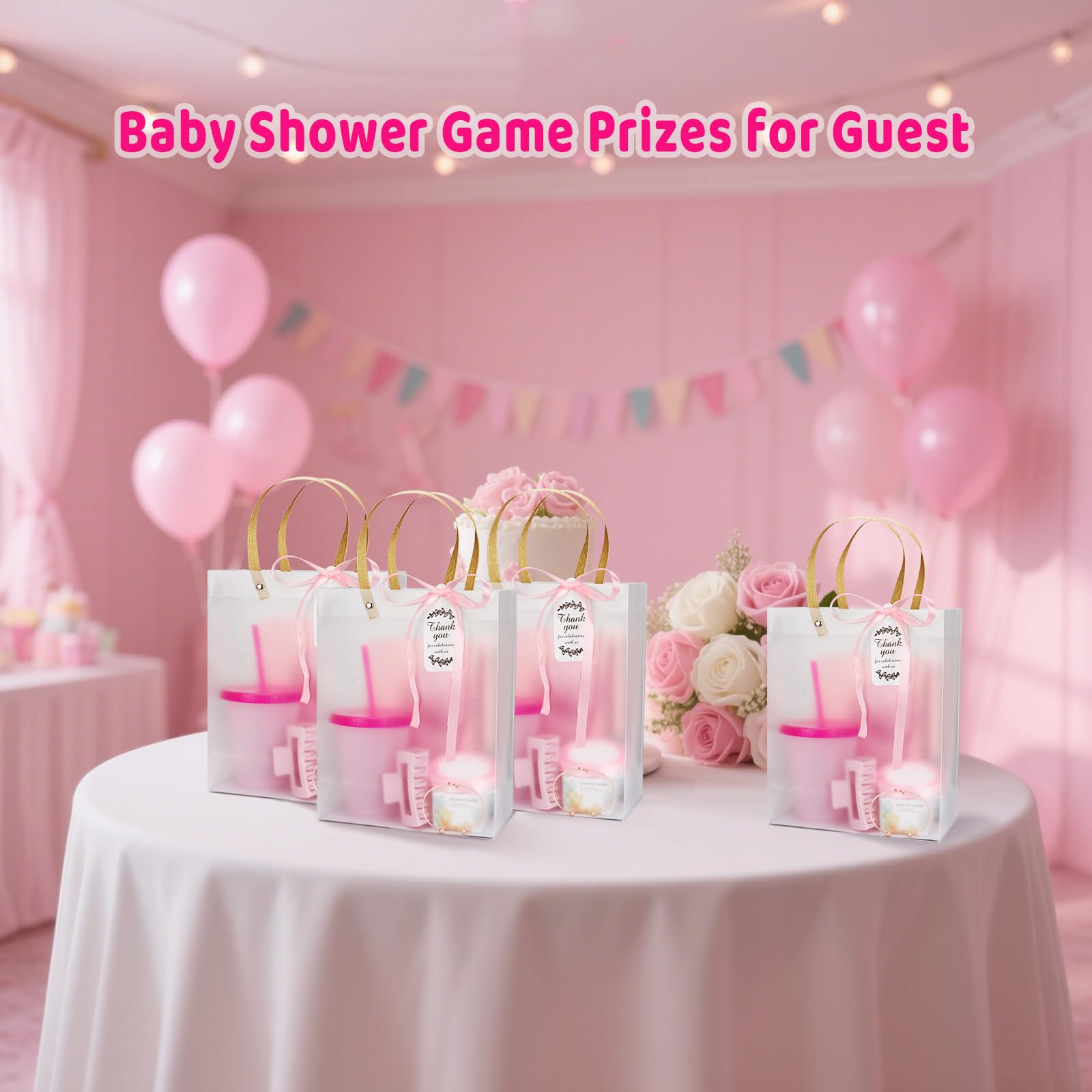 6 zestawów nagród na baby shower dla zwycięzców gier baby shower upominki prezenty w tym plastikowe świece do notatnika z torbą prezentową dla zwycięzców gości ślub wieczór panieński upominki