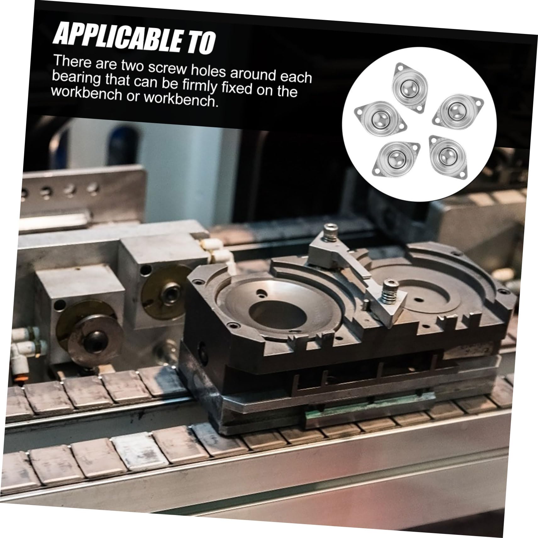 MUCKLILY 1set Universal Ball ????? ?????? Ball Transfer Units Rolling Rotation Sticky Pulley Ball Bearing Casters Transfer Units Stick on Track Roller Rotation Ball Casters Steel 20pcs