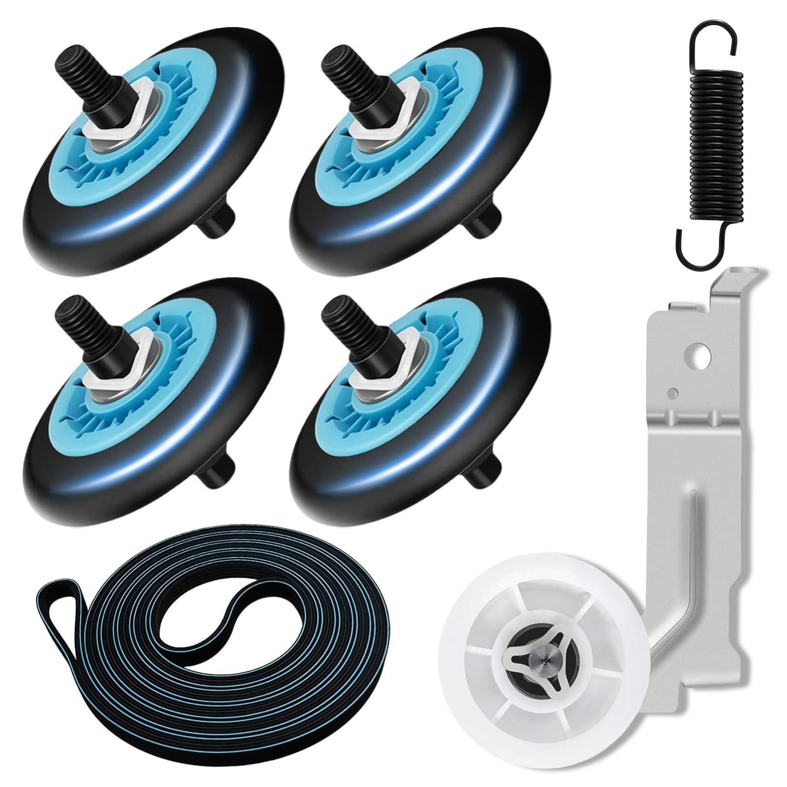 YWLUUOO Dryer Drum Replacement with Idler Wheel Belt Spring for Multiple Models Includes Guide