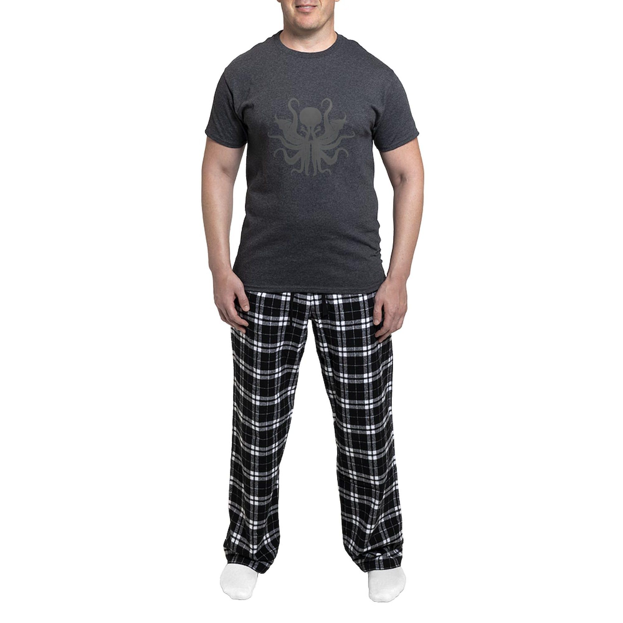CafePress Cthulhu Men's Charcoal Pajamas Men's Charcoal Novelty Pajamas: Medium With Checker Pant