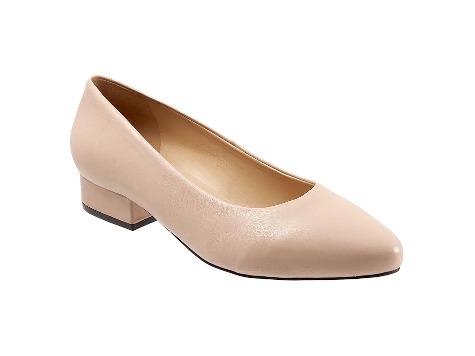 Trotters Jewel (Nude Leather) Women's Lace Up Wing Tip Shoes INTERNATIONAL SHIPPING