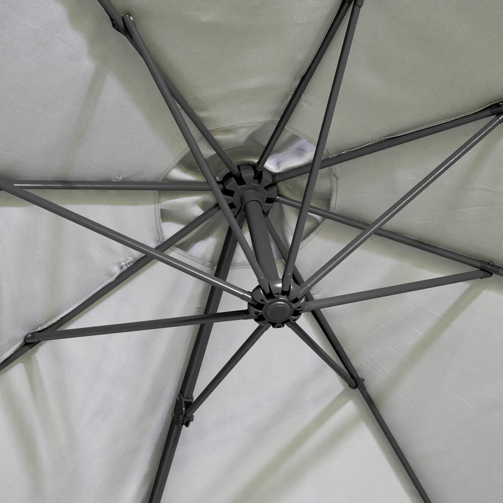 SVITA Sonnenschirm Aluminium-Ampelschirm mit Ständer und Kurbel, 360° Hebel-Konstruktion, kippbar, Umfassender Sonnenschutz