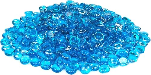 Miniatura 8 de Uniflasy Vidrio de fuego azul caribeño para hoguera, cuentas de vidrio para hogueras, gotas de vidrio para chimenea natural o de propano, paisajismo