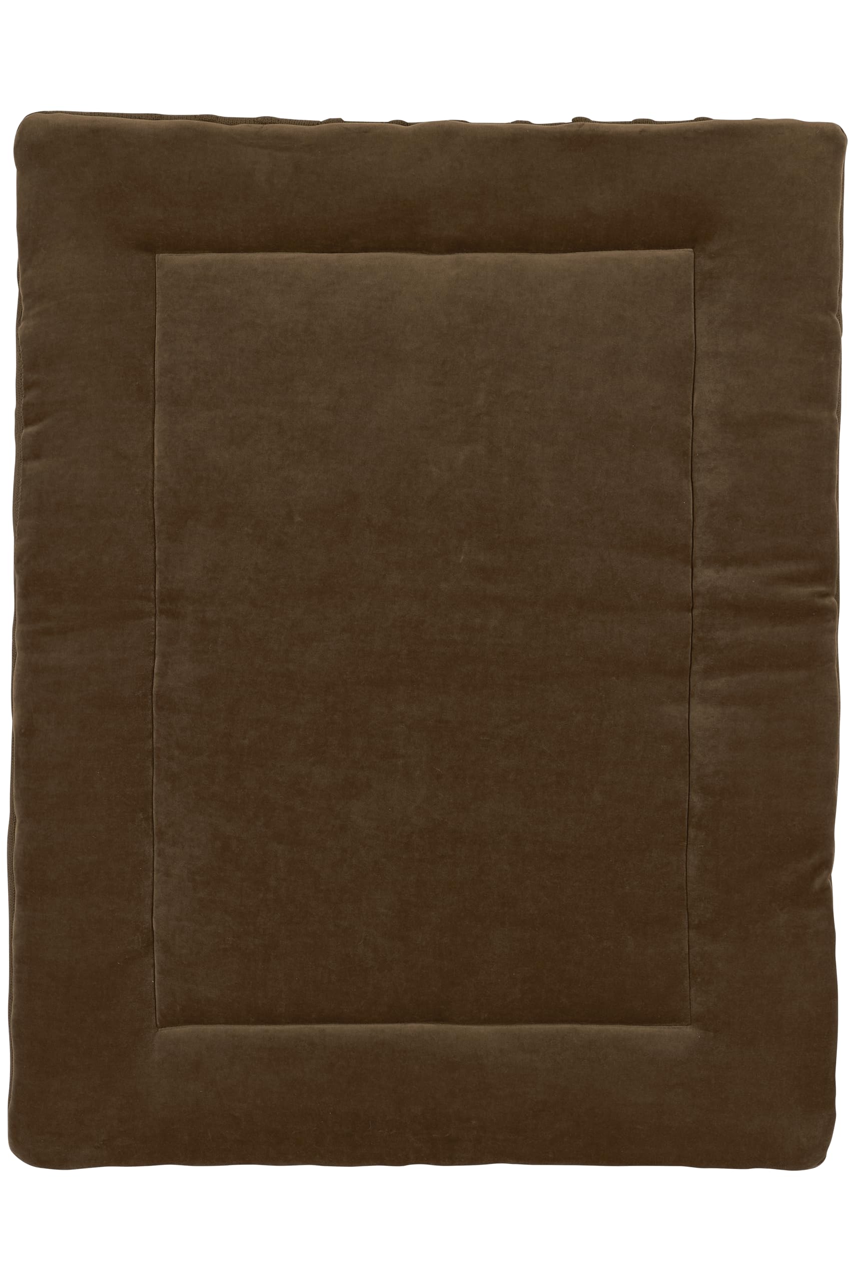 MEYCO Baby Knots Laufgittereinlage (weiches und sicheres Material, doppelseitiges Design, maschinenwaschbar, Außenseite aus 100% Baumwolle, Rückseite aus 100% Velvet, Größe: 77 x 97 cm), Schokolade