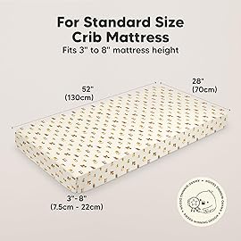 KeaBabies 2-Pack Organic Crib Sheets for Boys, Girls - 52x28 Fitted Crib Mattress Sheet Neutral, Breathable Jersey Cotton Cover for Baby Bed, Toddler Mattress, Soft & Cute Prints (Construction)