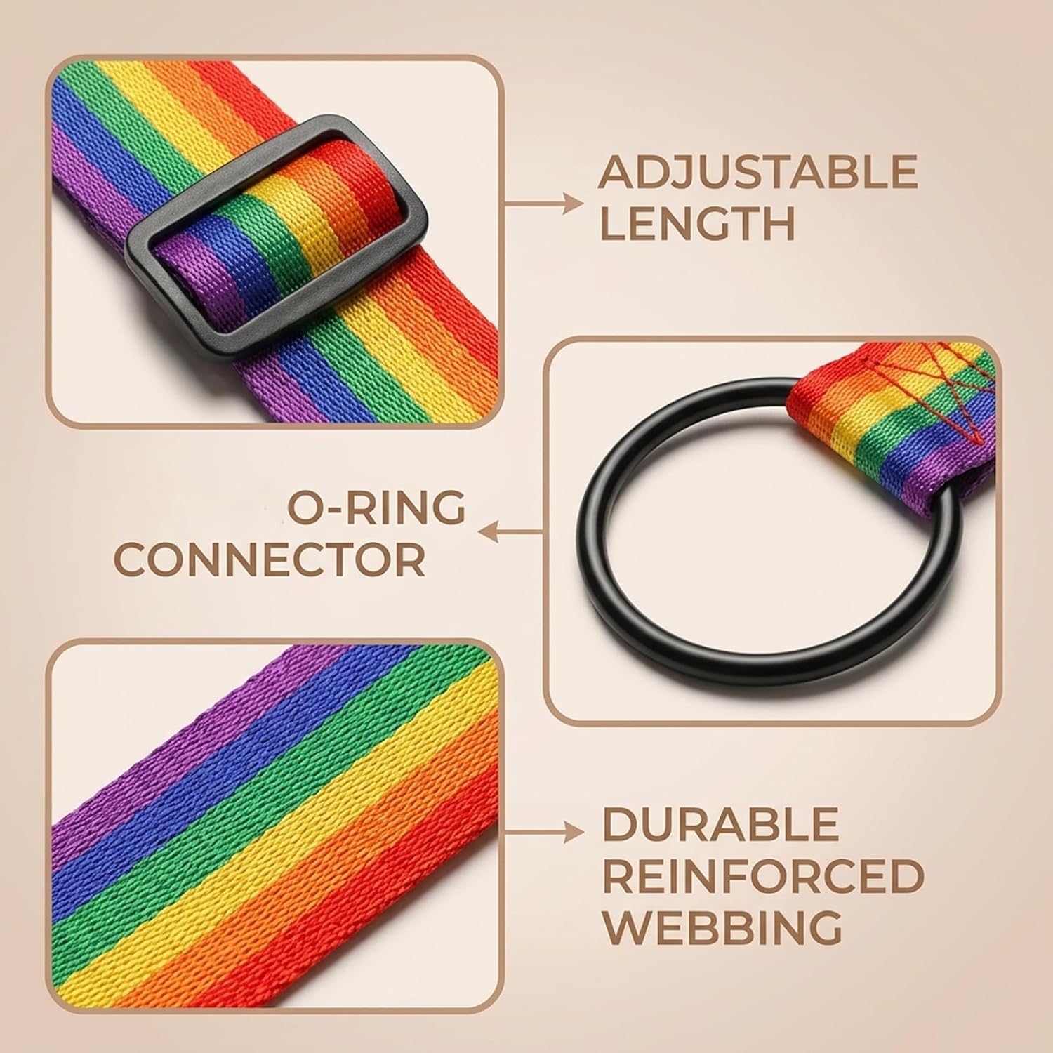 6Pcs Luggage Connector Straps, Adjustable Luggage Connector Straps for Suitcases, Backpacks and Accessories