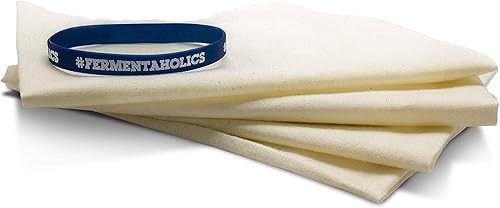 Miniatura 4 de Fundas de muselina sin blanquear para kombucha, paquete de 4 con bandas de goma, cuadrado de 10 pulgadas que se adapta a una amplia variedad de