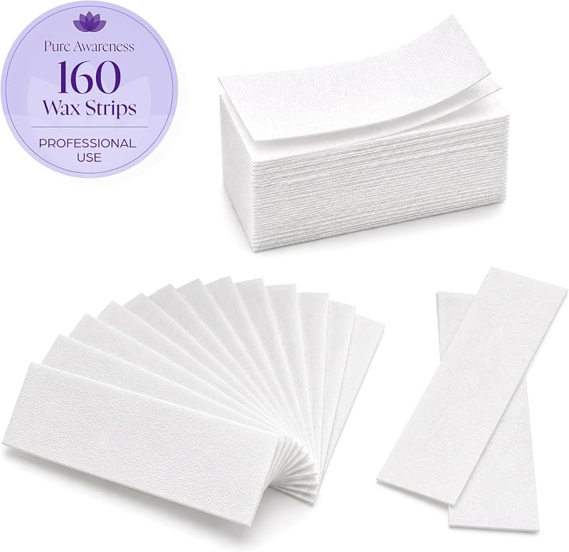 160 Tiras de Cera para Depilación – Extra Grandes No Tejidas | Para piernas, brazos, espalda y cuerpo · funciona con todas las ceras suaves · uso en salón y hogar